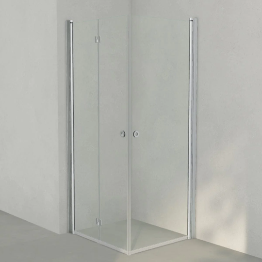INR Iconic Nordic Rooms Dusjhjørne Linc 66 Flex Original Matt Aluminium / 80x90cm Venstre Hengslet