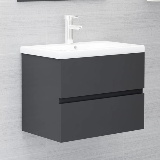 vidaXL vaskeskab 60x38,5x45 cm spånplade grå