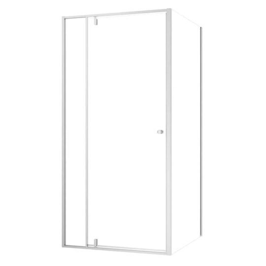 Sealskin Contour Dusjhjørne Kombi (Vegg+dør) - Pivotdør Matt Aluminium / 100x100cm Klart Glass