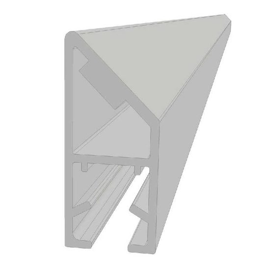 Vikingbad Magnetprofil Fast Glassfelt H193cm for Hjørnemontering Klar