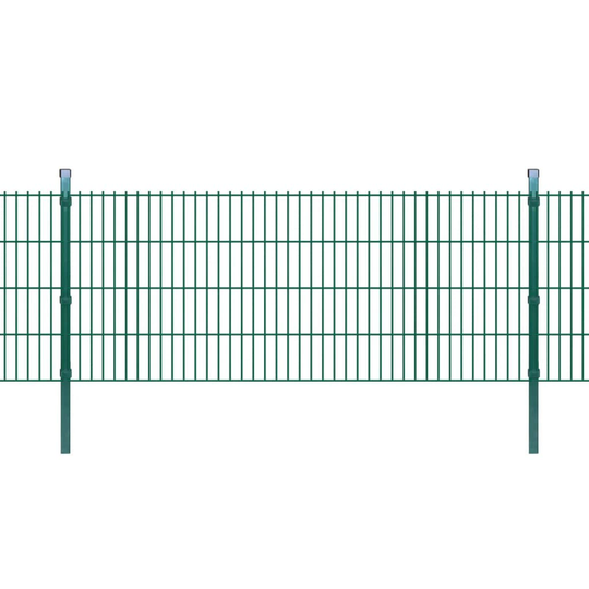 vidaXL 2D paneler og pæle til havehegn, 2008x830 mm, 18 m, Grøn