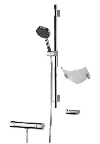 Oras Cubista Dusjarmatur m/Termostat & Dusjsett, Krom
