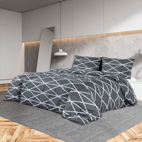 vidaXL sengetøj 240x220 cm bomuld grå