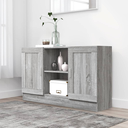 vidaXL skænk 120x30,5x70 cm konstrueret træ grå sonoma-eg