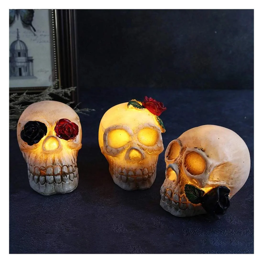 3x Kranielanterner, Dekoration - Halloween