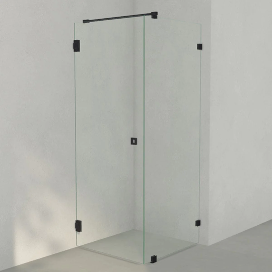INR Iconic Nordic Rooms Dusjhjørne ARC 13 Original Svart Matt / 80x80cm Klart Glass