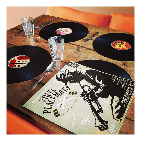 4x Dækkeservietter - Vinylplader