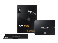 Samsung 870 EVO MZ-77E1T0B - Solid State Drive - krypteret- 1 TB - intern - 2.5 - SATA 6Gb/s - buffer: 1 GB - 256-bit AES - TCG Opal Encryption