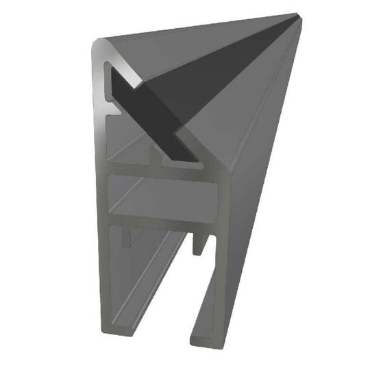 Vikingbad Magnetprofil Fast Glassfelt H193cm for Hjørnemontering Sølv
