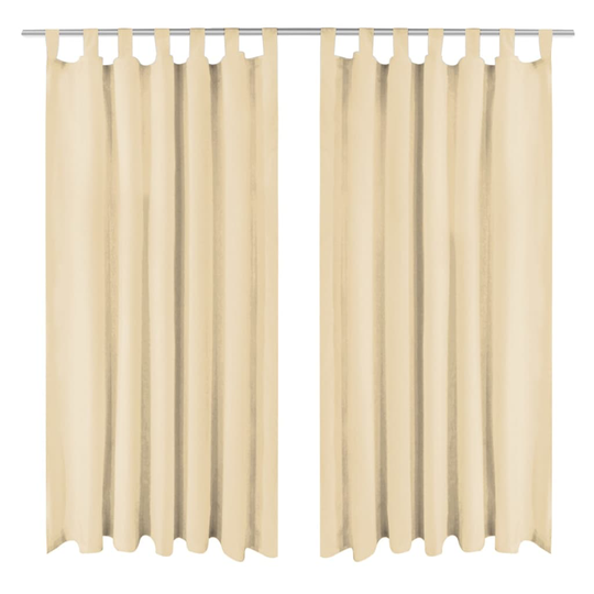 vidaXL gardiner i mikro-satin 2 stk. med løkker 140 x 225 cm beige