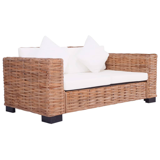 vidaXL 2-personers havesofa naturligt rattan