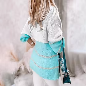 dame cardigan genser genser heklet strikket strikket stripet åpen front stilig uformell hverdagsdate høst vinter rosa 3xl