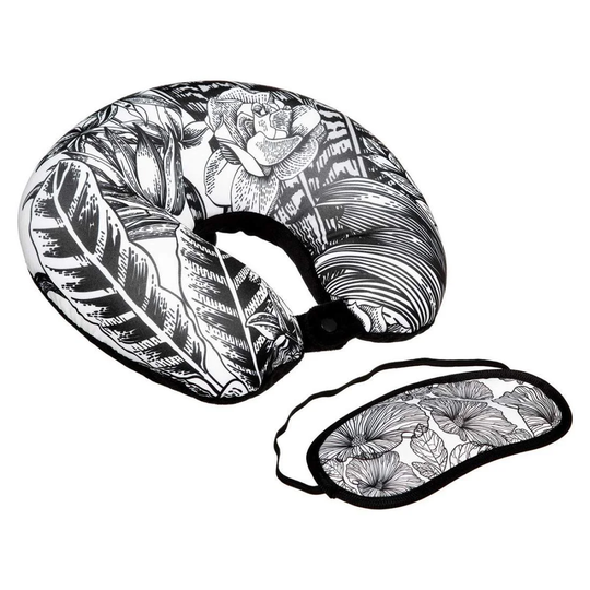 Rejsepude og sovemaske - Blomstermønster