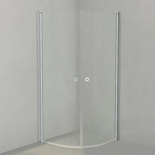 INR Iconic Nordic Rooms Dusjhjørne Linc Niagara Original, Safetech Glass Matt Aluminium / 90x90cm Klart