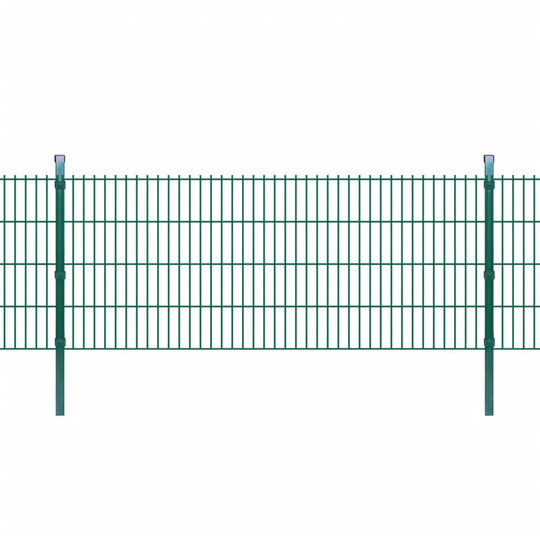 VidaXL 2D paneler og pæle til havehegn, 2008x830 mm, 26 m, Grøn