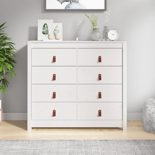 vidaXL kommode 100x40x90 cm massivt fyrretræ hvid