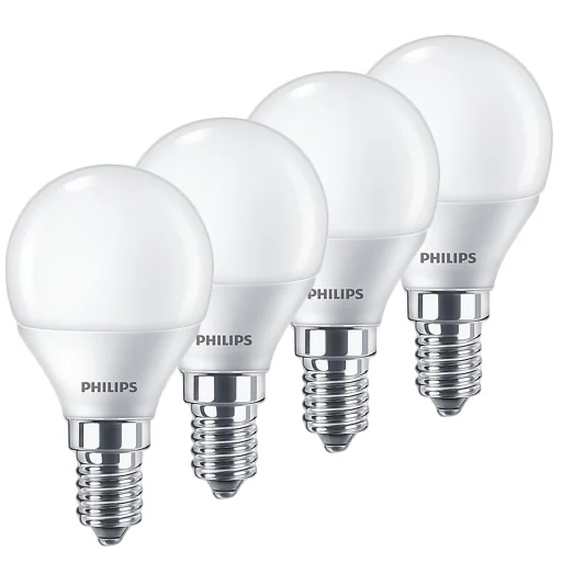 LED Krone 5,5W 827, 470 lumen, E14, P45, matt (4-pakning)