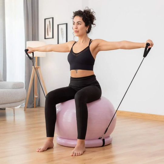 Yogabold med modstandsbånd