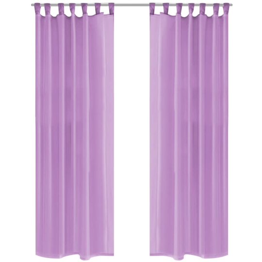 vidaXL voile-gardiner 2 stk. 140x175 cm lilla