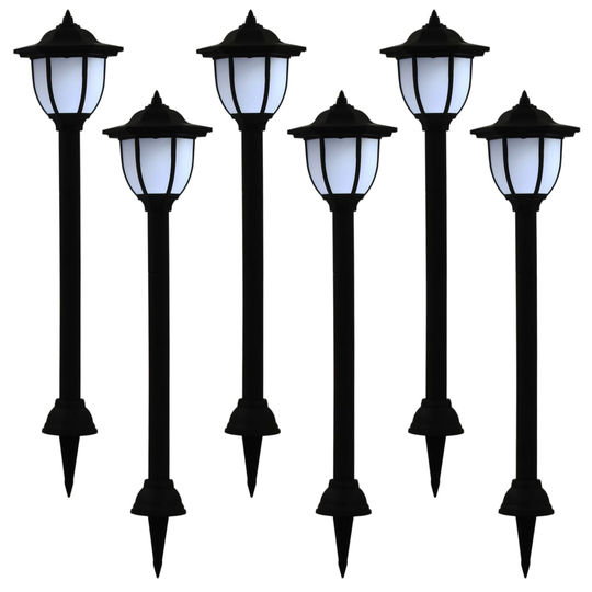 vidaXL udendørs solcellelamper 6 stk. LED sort