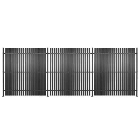 vidaXL hegnspaneler 3 stk. aluminium 540 x 180 cm antracitgrå
