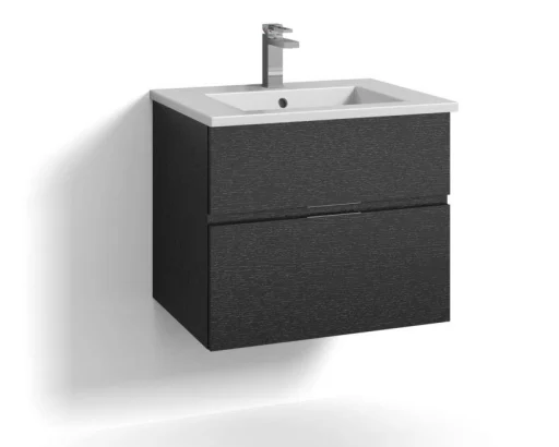 Svedbergs Forma servantskap m/2 skuffer & integrert grep, 60x45cm, sort eik