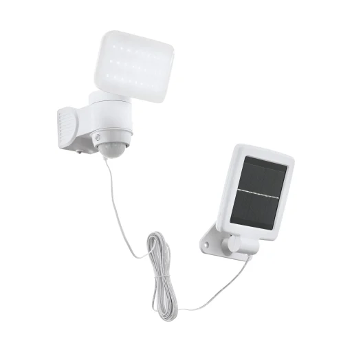 Eglo Casabas solcellevegglampe med sensor, 6500K, IP44, hvit