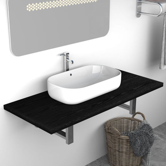 vidaXL badeværelsesmøbel 90 x 40 x 16,3 cm sort
