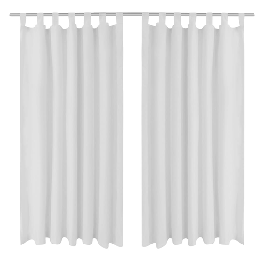 Gardiner i mikro-satin med løkker 2 stk. 140 x 245 cm hvid