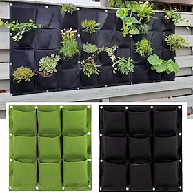 9 lommer vertikale hage vokseposer plante vegghengende plantekrukker grønn sort plante plante grønnsakshageutstyr