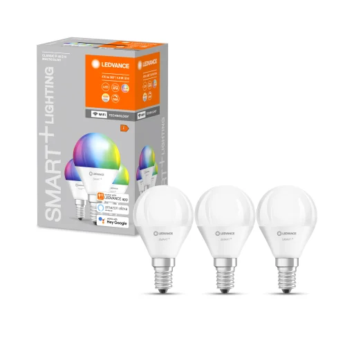 Ledvance Smart+ lyskilde, krone, 5W, RGBW, E14, WiFi, matt, 3 stk.