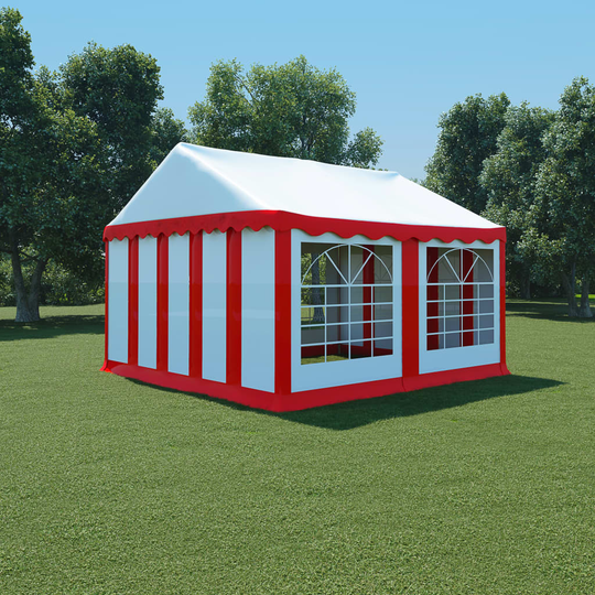 vidaXL havetelt PVC 4 x 4 m rød og hvid
