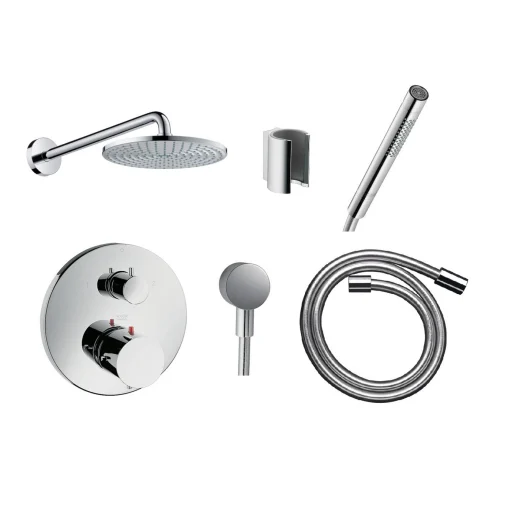 Hansgrohe Axor Starck komplett dusjløsning for innbygning, krom (med veggmontert hoveddusj)