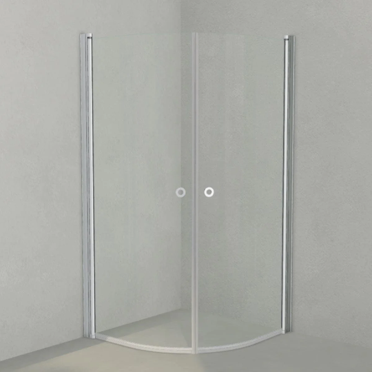 INR Iconic Nordic Rooms Dusjhjørne Linc Niagara Lav Modell H180cm - 90x90cm Matt Aluminium / Klart Glass