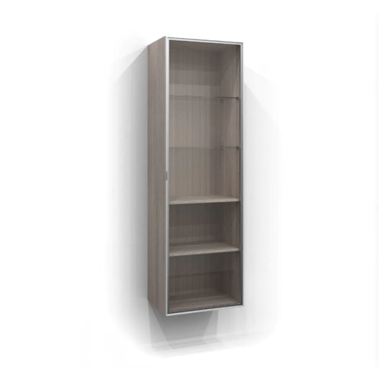 Svedbergs Høyskap Vitrine Dør med Glass 160cm / 50cm Matt + Røkfarget