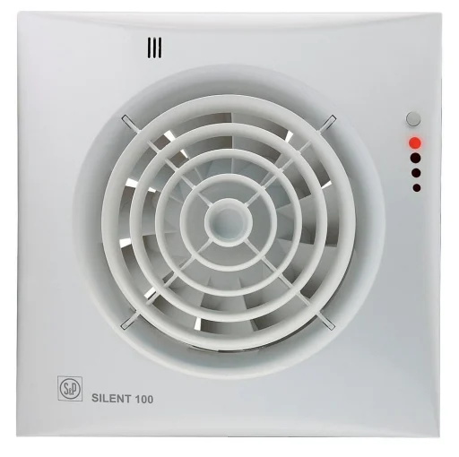 Thermex Silent 100100 CHR Visual ventilator med hygrostat & timer, Ø 100 mm, hvit