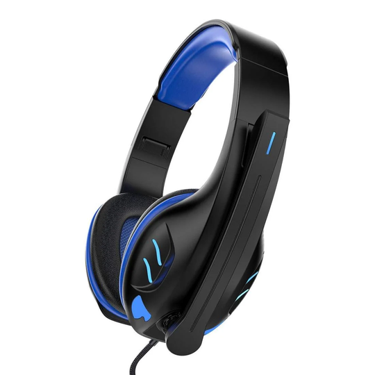 Gaming Headset, LED - Sort/Blå