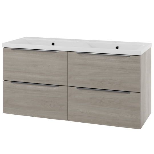 Linn Bad Mari D45cm Servantskap Lys eik / 120cm Dobbel 4 Skuffer