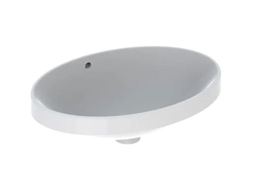 Geberit VariForm servant m/overløp, nedfelling, oval, 55x45 cm, med KeraTect