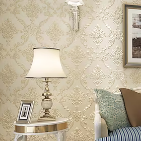 blomsterdamask tapet hjemmedekorasjon klassisk moderne ikke-vevd stoff materiale lim kreves 53x1000cm/20.87x393.7in