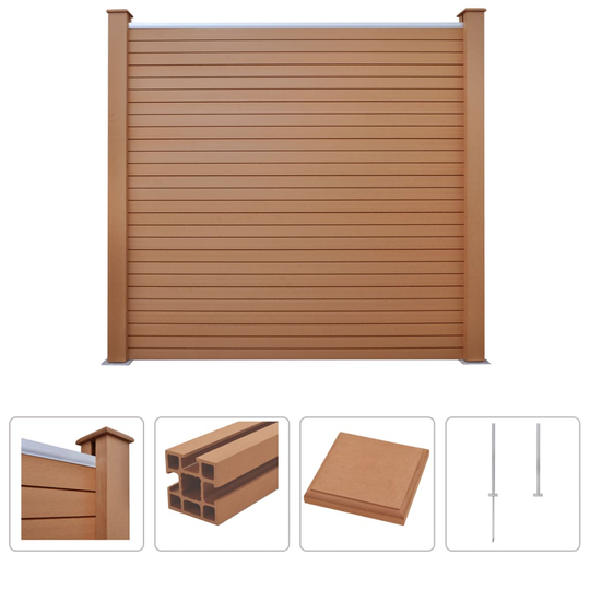 vidaXL havehegn WPC 183 x 187 cm brun