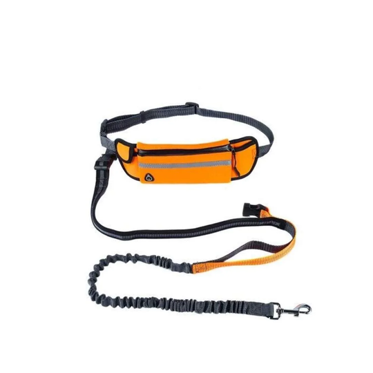 Fleksibel hundesnor med bæltetaske, Orange