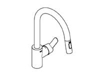 Grohe Get etgr køk bruser dual - Etgrebskøkkenbatteri, C-tud, ethulsmontage, zero