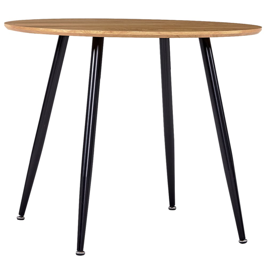 vidaXL spisebord 90 x 73,5 cm MDF egetræsfarve og sort