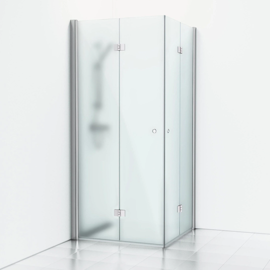 Svedbergs Skoga Dusjhjørne Leddet Krom / 70x90cm Frostet Glass