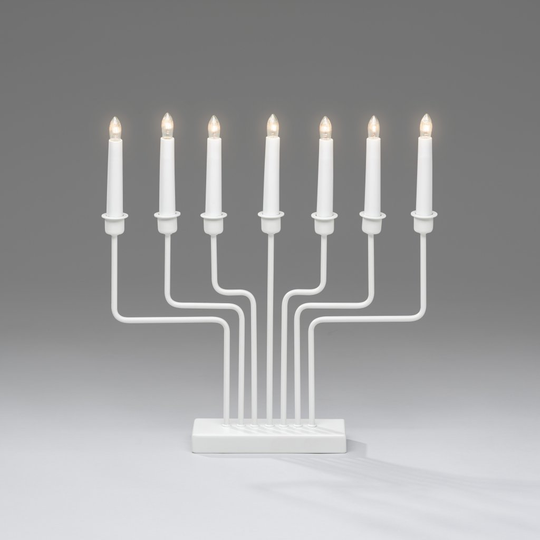 Electric candlestick 7L metal (hvid)