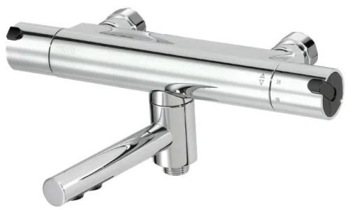 Mora Rexx T5 kar-/dusjtermostat m/Termostat, Krom/Sort