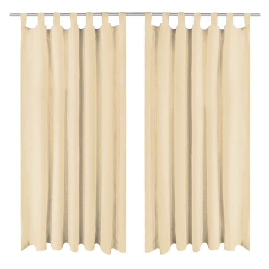 vidaXL gardiner i mikro-satin 2 stk. med løkker 140 x 245 cm beige