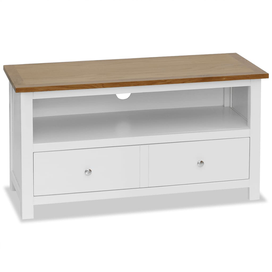 vidaXL tv-skab 90 x 35 x 48 cm massivt egetræ