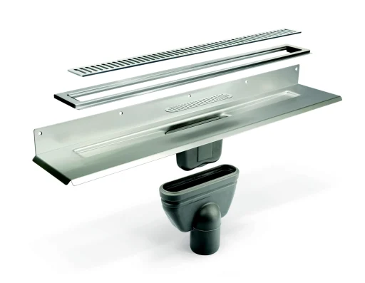 Unidrain Komplet Pakke 700 mm til 8 mm fliser - Mot bakveggen